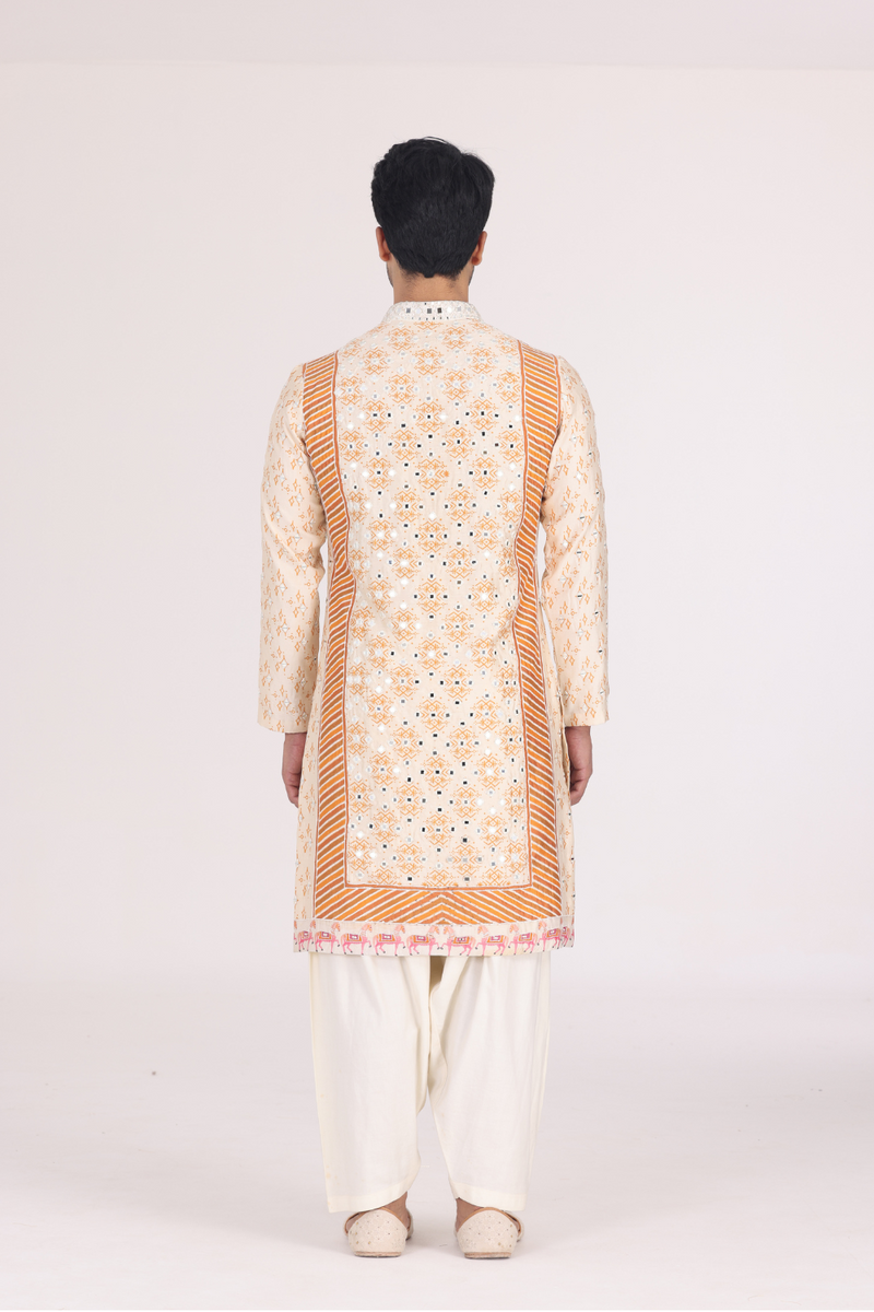 TANGERINE PRINTED KURTA