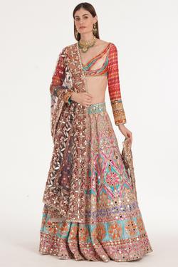 LAKE BLUE MULTISHADE LEHENGA SET