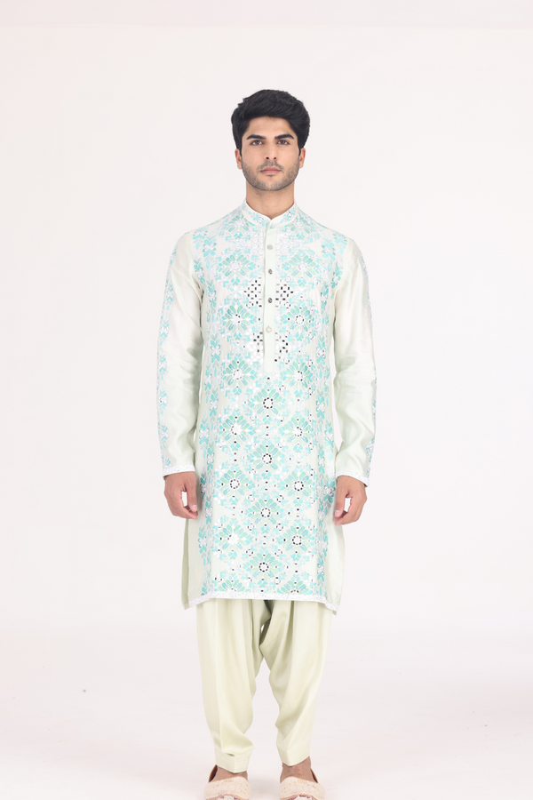 MORNING MIST BOTTLE GREEN KURTA