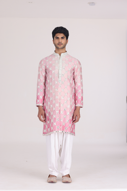 PINK IVORY PRINTED KURTA