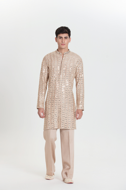 Beige Petal Shine Kurta Set