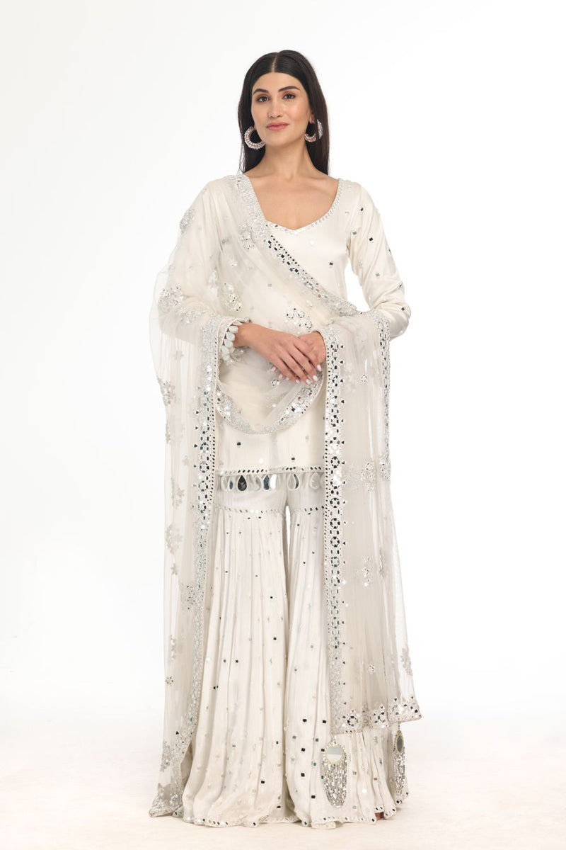 IVORY KURTA & SHARARA SET