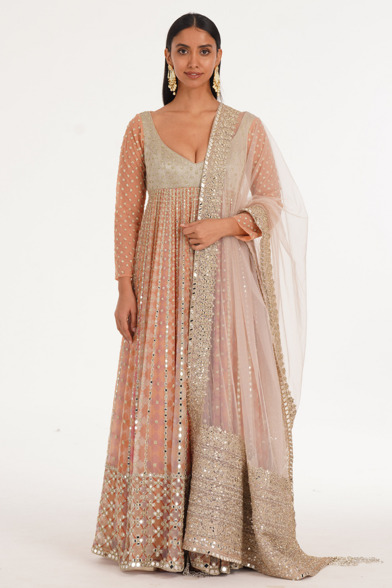 MARSHMALLOW HUES ANARKALI SET