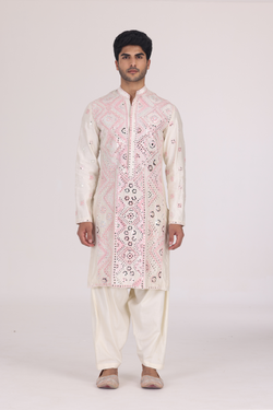 CANDY PINK IVORY KURTA