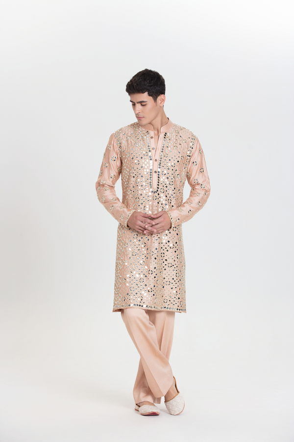 Peach Full Bloom Kurta Set