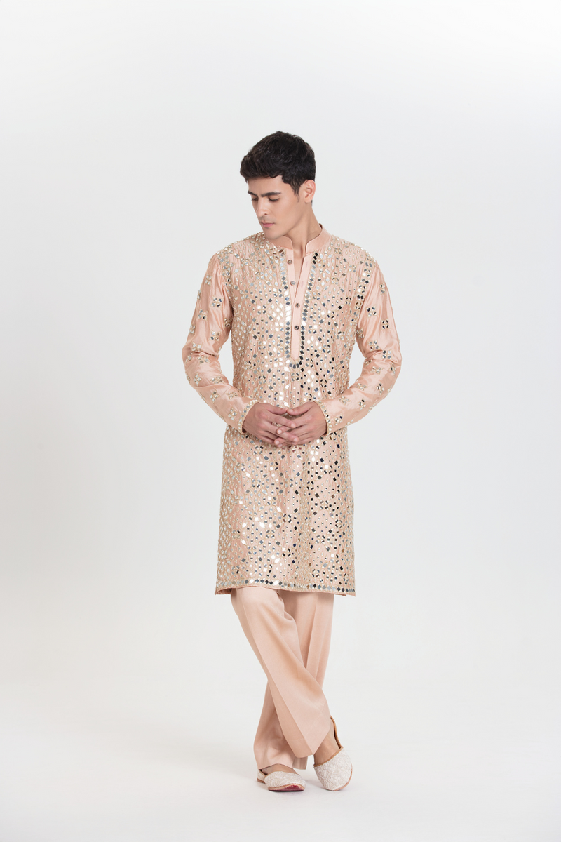 Peach Full Bloom Kurta Set