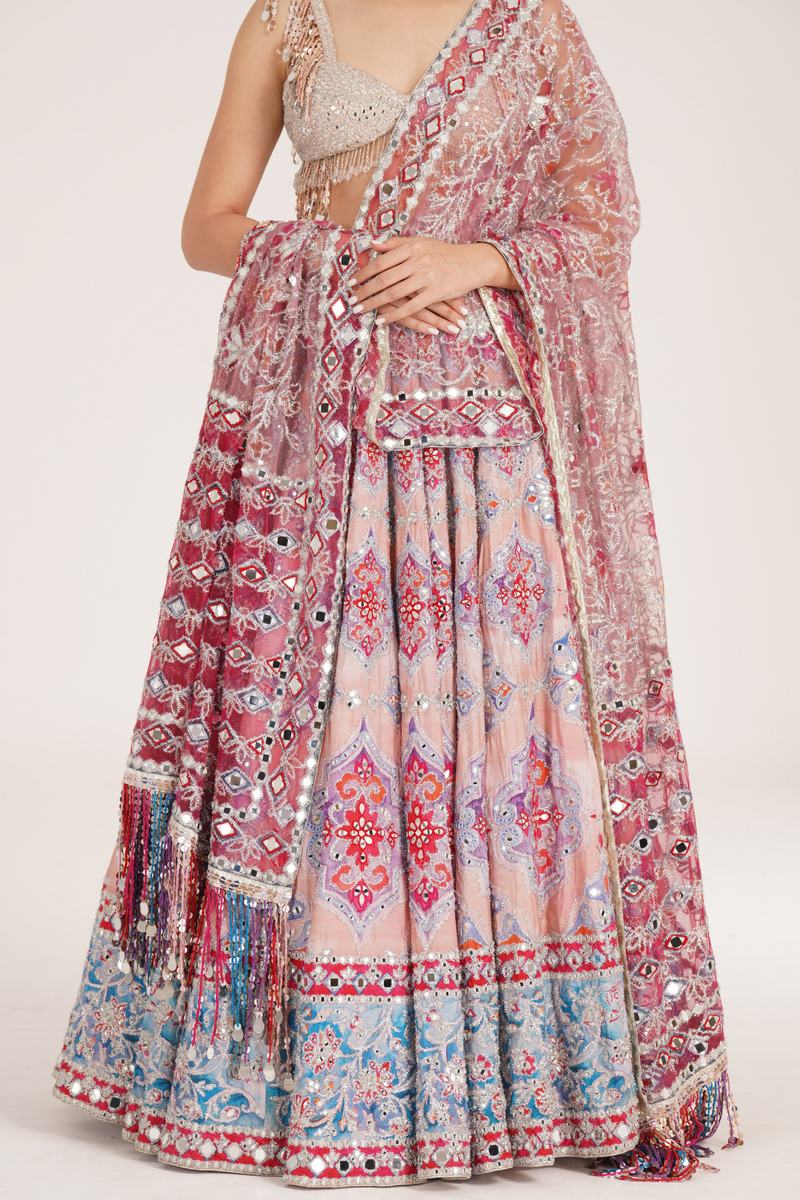 UCLA PEACH HUES LEHENGA SET