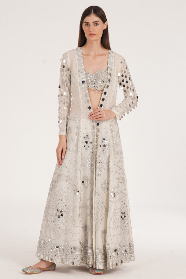 SNOWBOUND IVORY JACKET SHARARA SET