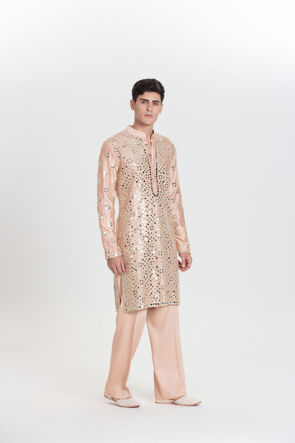 Peach Full Bloom Kurta Set