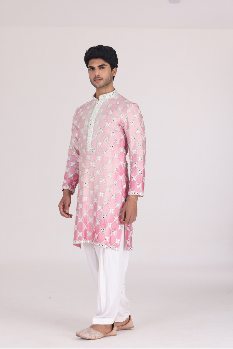 PINK IVORY PRINTED KURTA