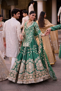 EMERALD CHOLI LEHENGA SET