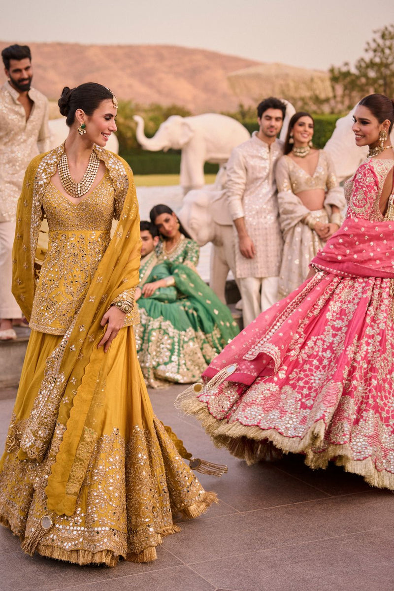 GOLDENROD HALDI EMBELLISHED LEHENGA SET