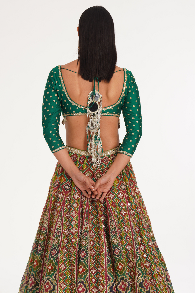 MAGNOLIA CHEVRON PATTERN LEHENGA SET