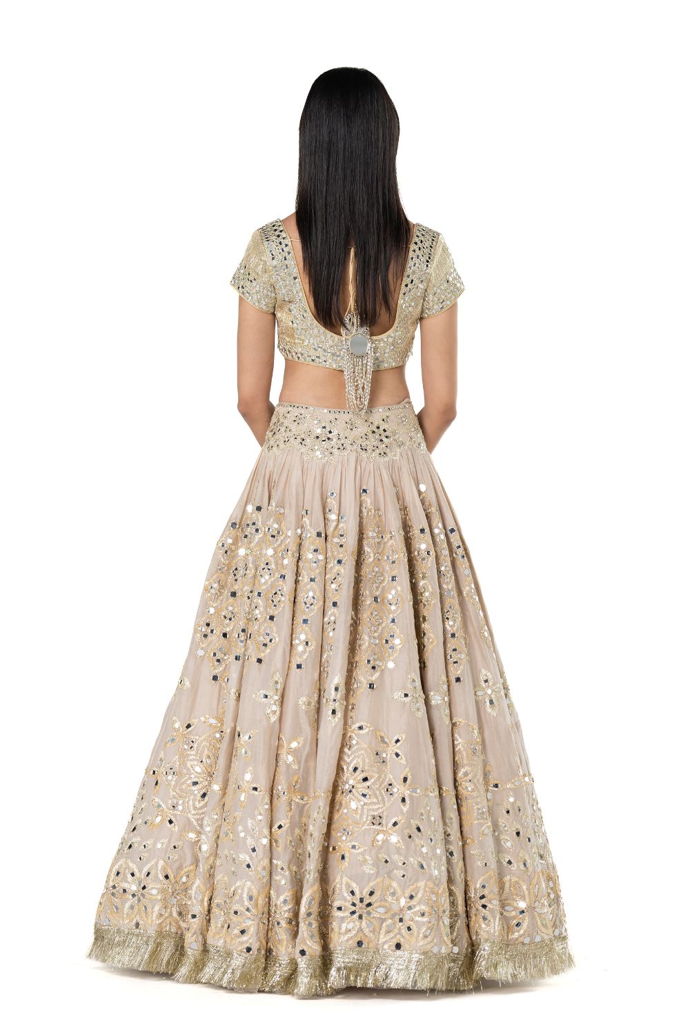Ria Beige Lehenga Set main image 0