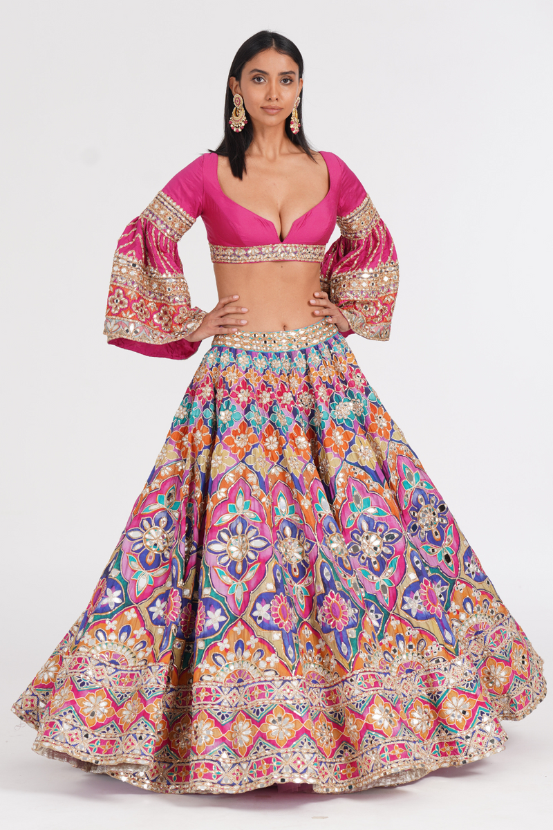 PSYCHEDELIC HUES LEHENGA SET