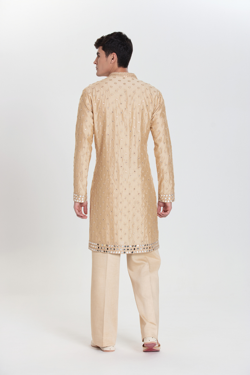 Beige Blossom Kurta Set