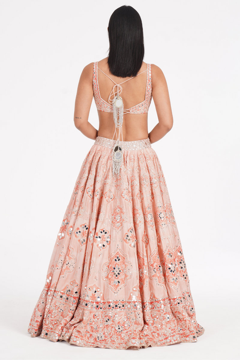 PEACH QUARTS LEHENGA SET