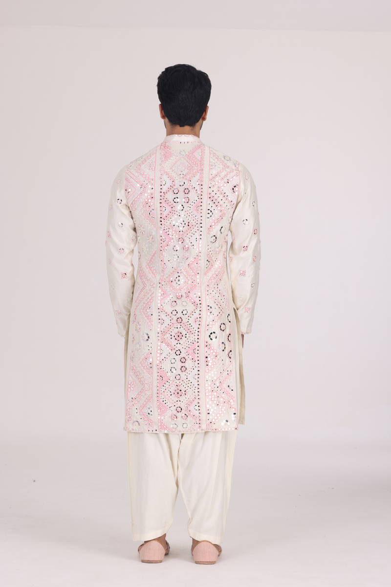 CANDY PINK IVORY KURTA