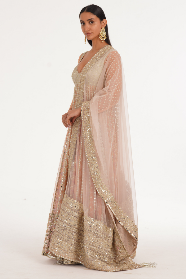 MARSHMALLOW HUES ANARKALI SET