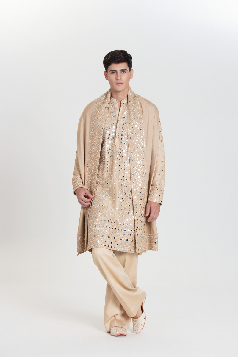Beige Diamond Kurta Set