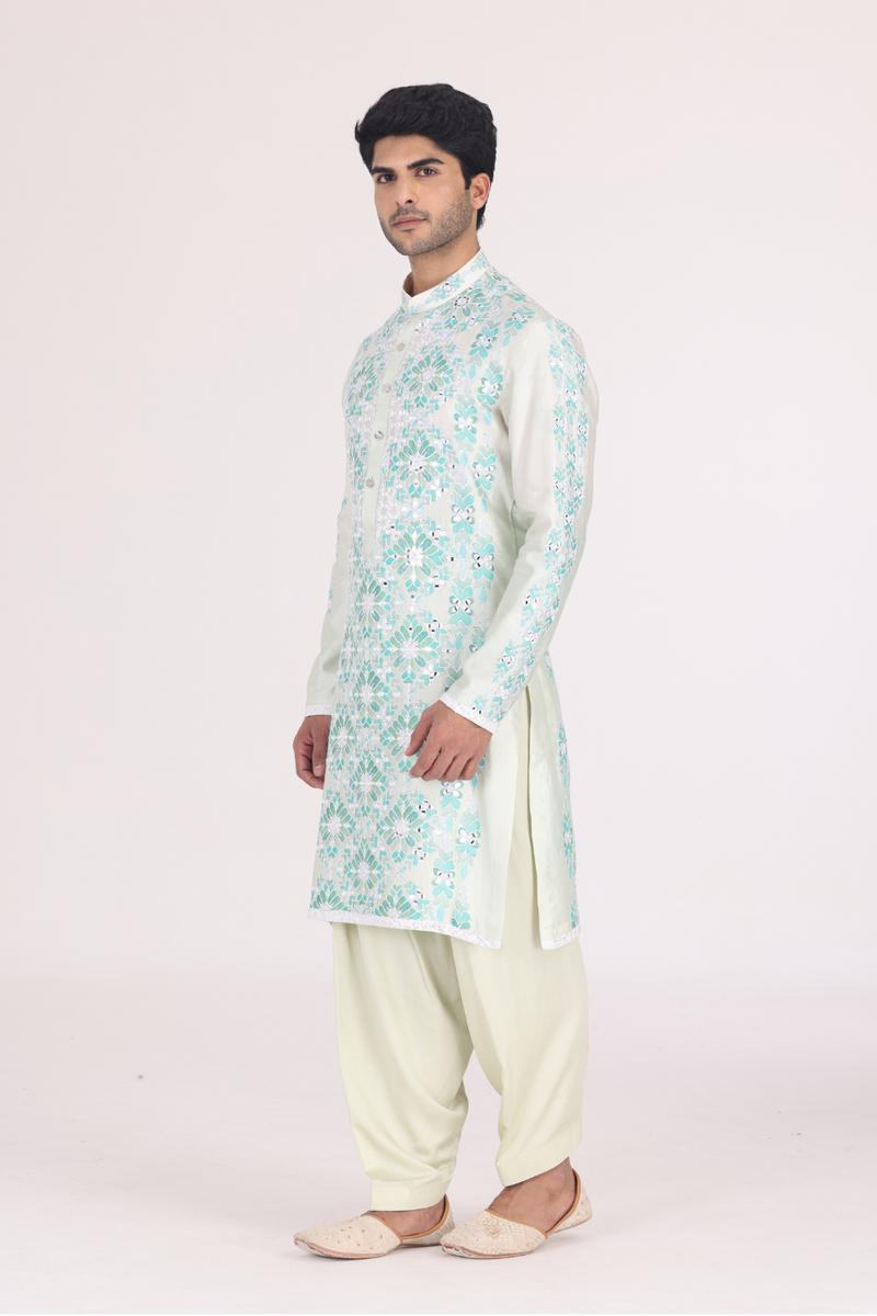 MORNING MIST BOTTLE GREEN KURTA