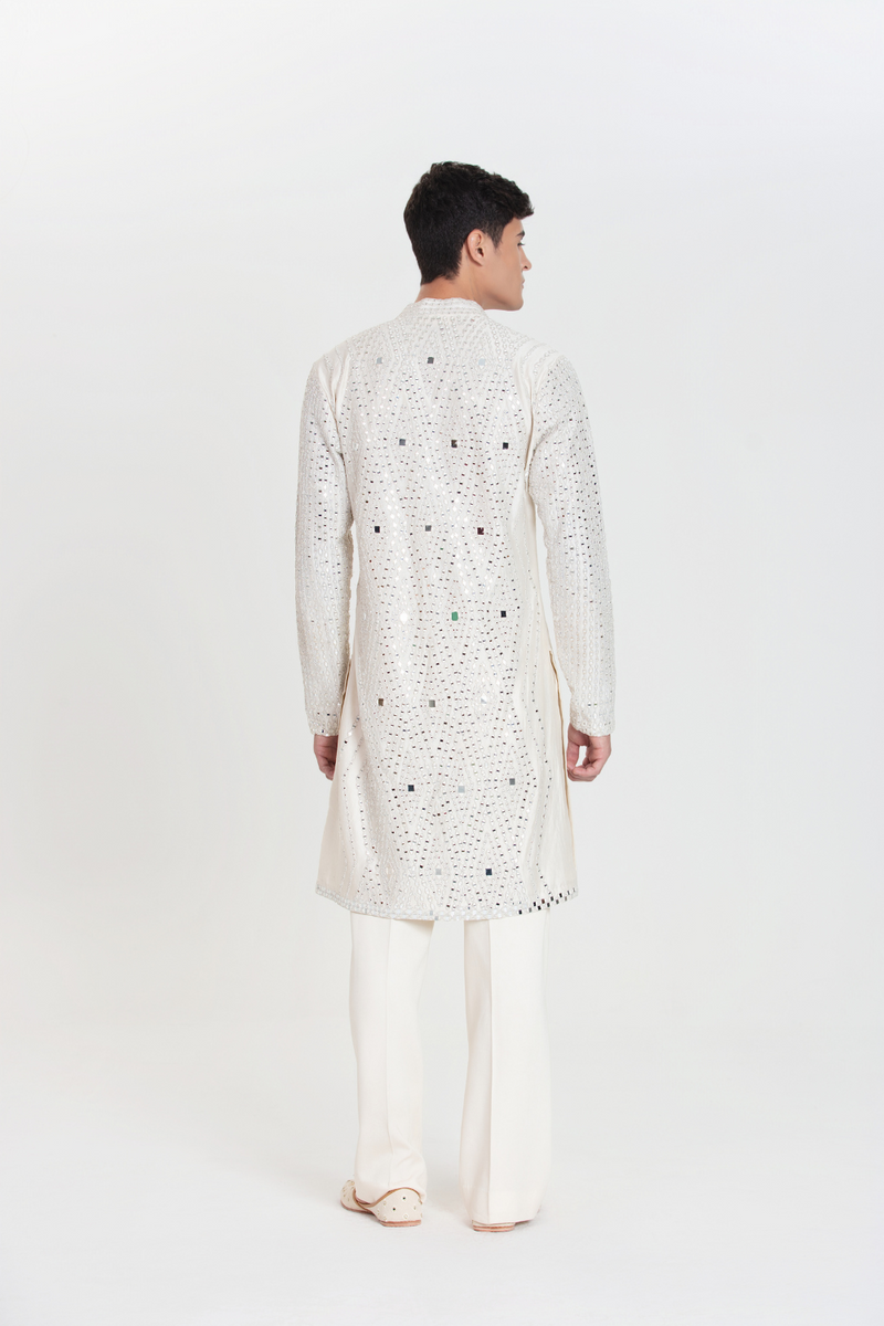 Ivory Mirror Maze Kurta Set