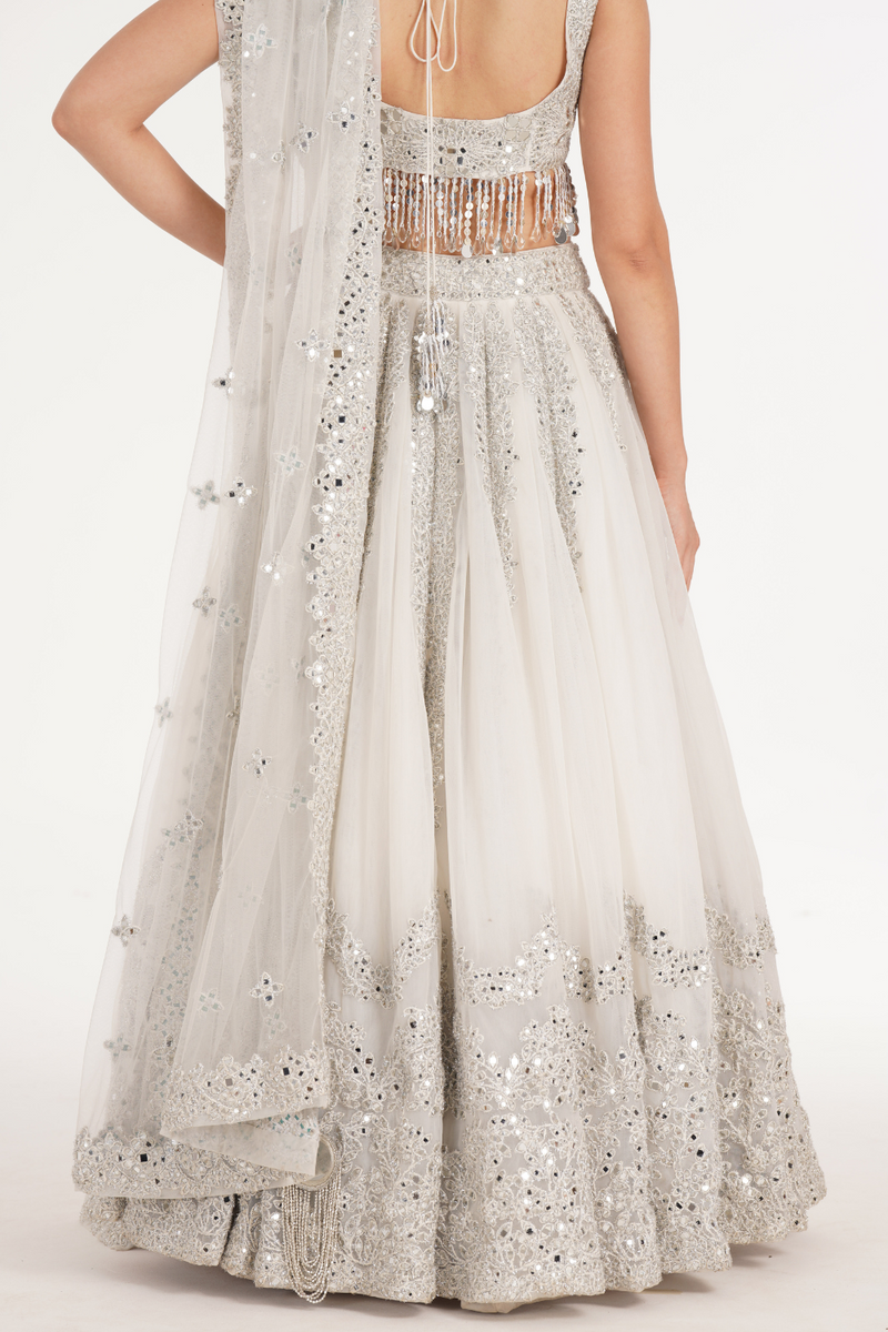 SIMPLY WHITE LEHENGA SET