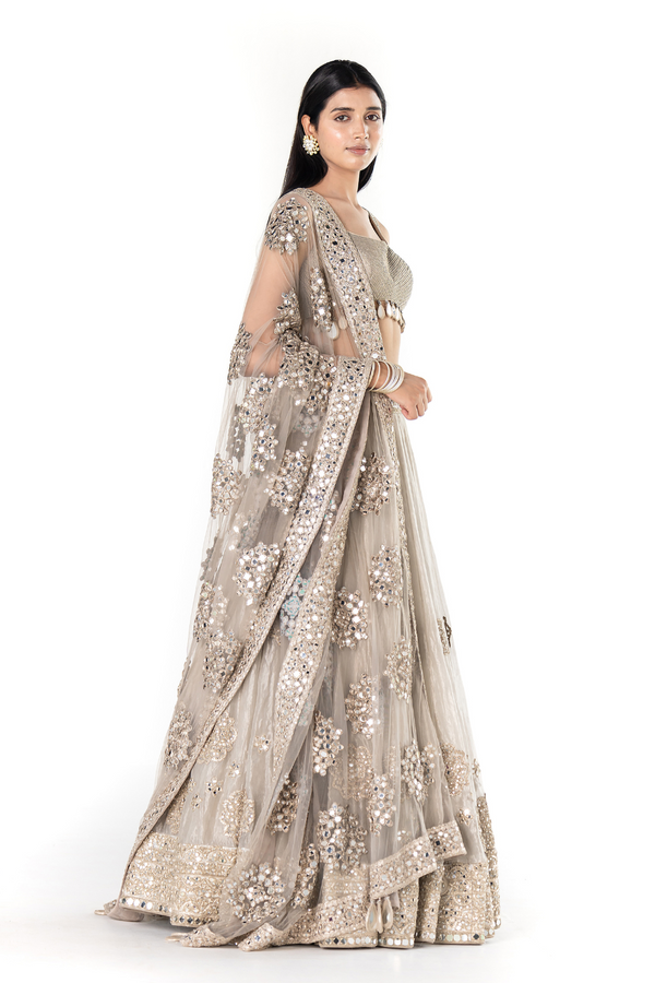 silver lehenga set