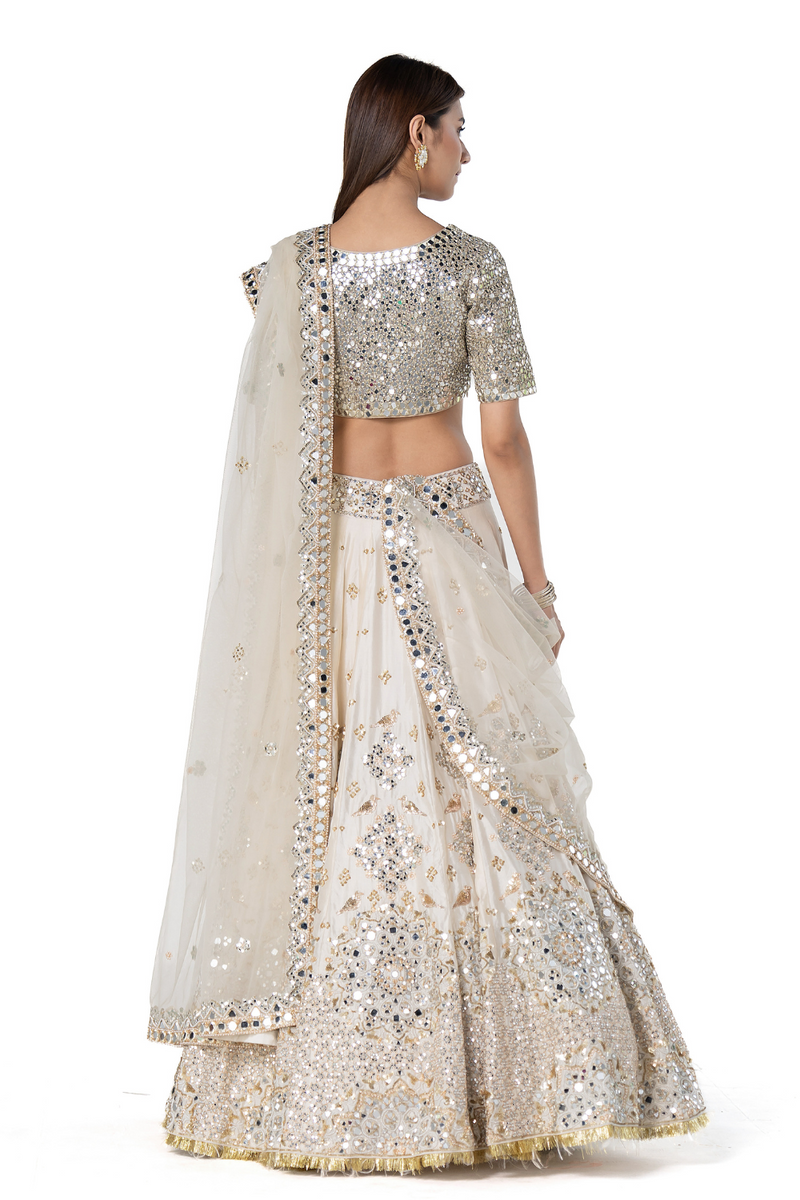 ivory embellished lehenga set