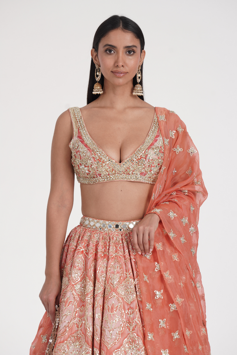 SAFRON PALE  LEHENGA SET