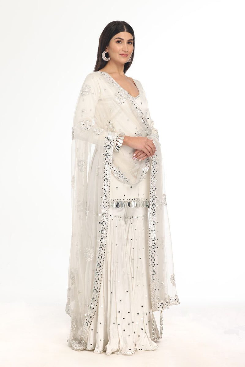 IVORY KURTA & SHARARA SET