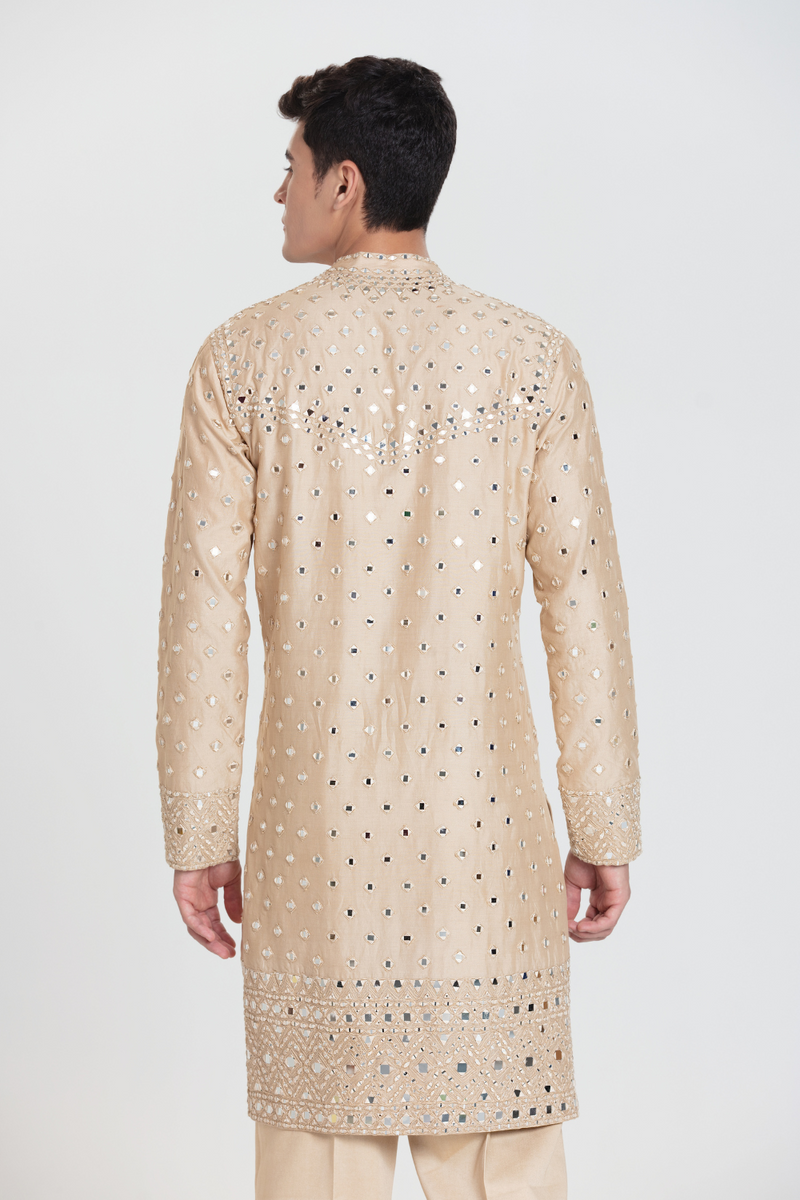 Beige Diamond Kurta Set