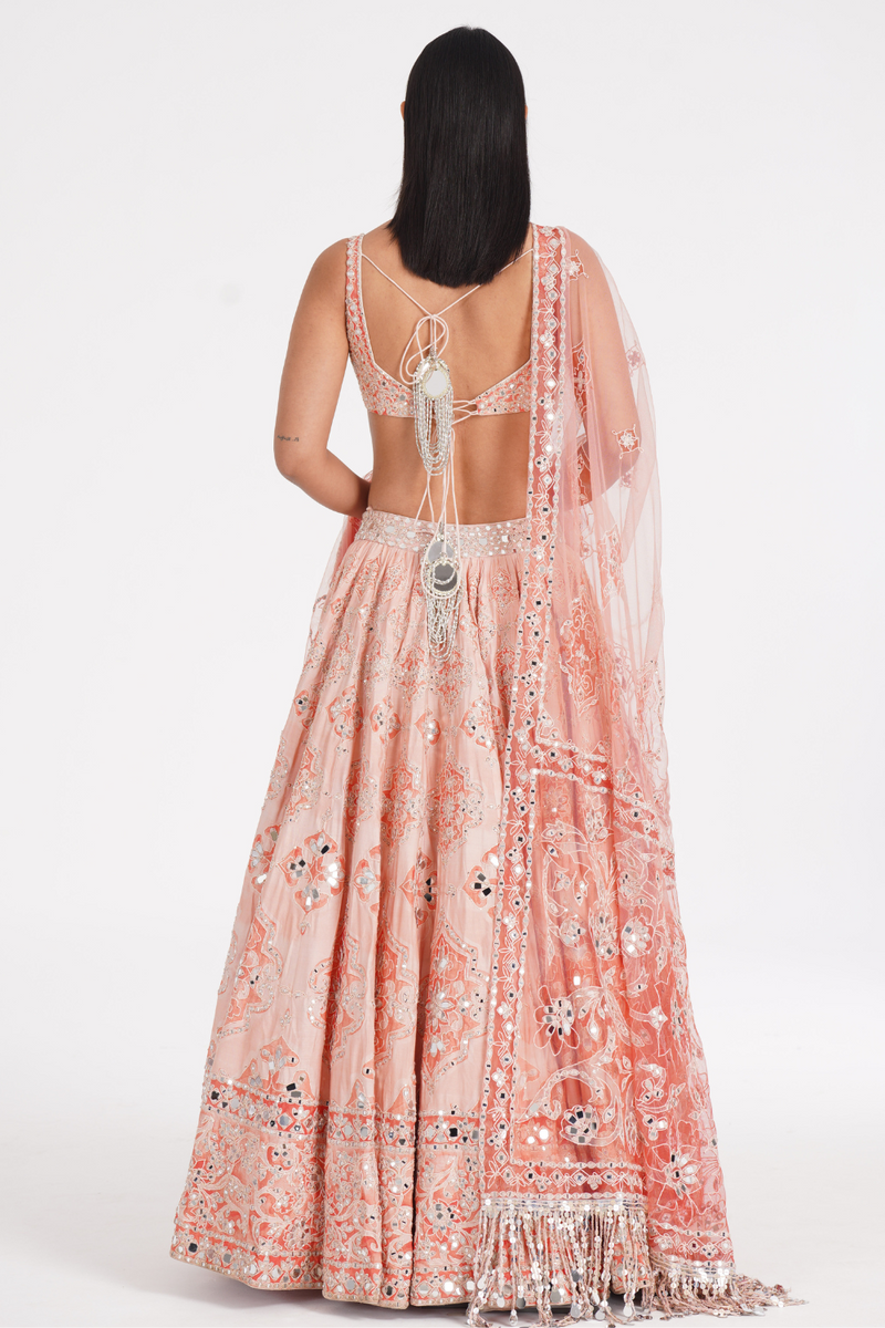 PEACH QUARTS LEHENGA SET