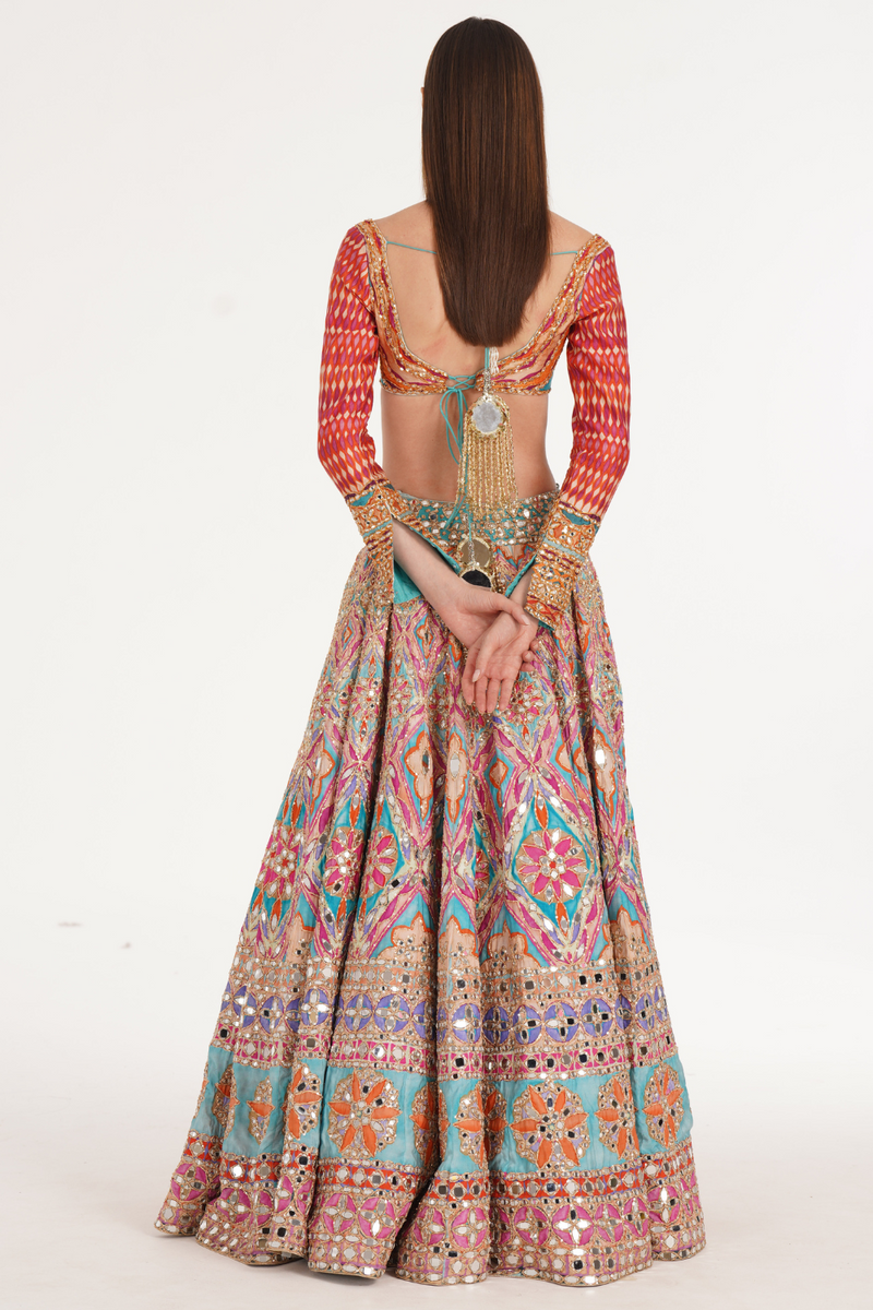 LAKE BLUE MULTISHADE LEHENGA SET