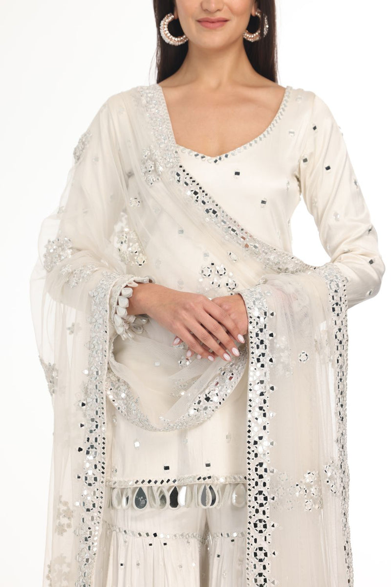 IVORY KURTA & SHARARA SET