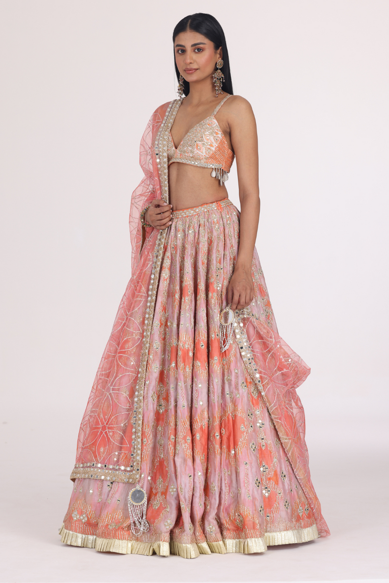 MUTED HUES PRINTED LEHENGA