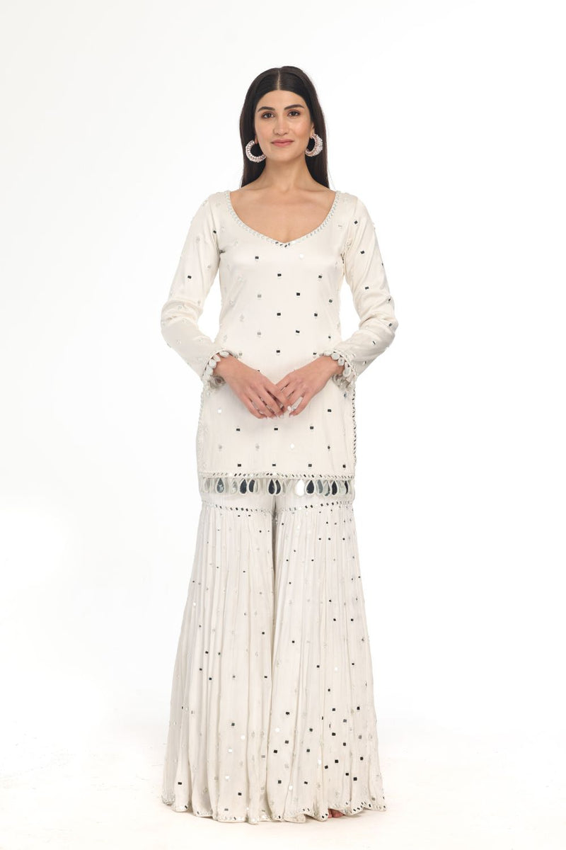 IVORY KURTA & SHARARA SET