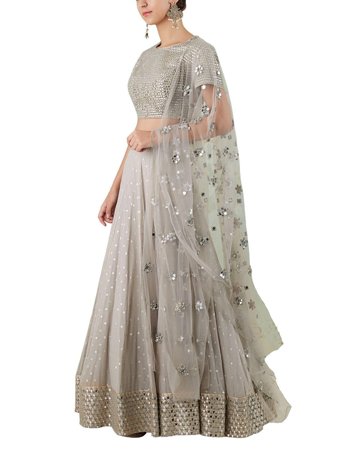 Grey Lehenga Set main image 1