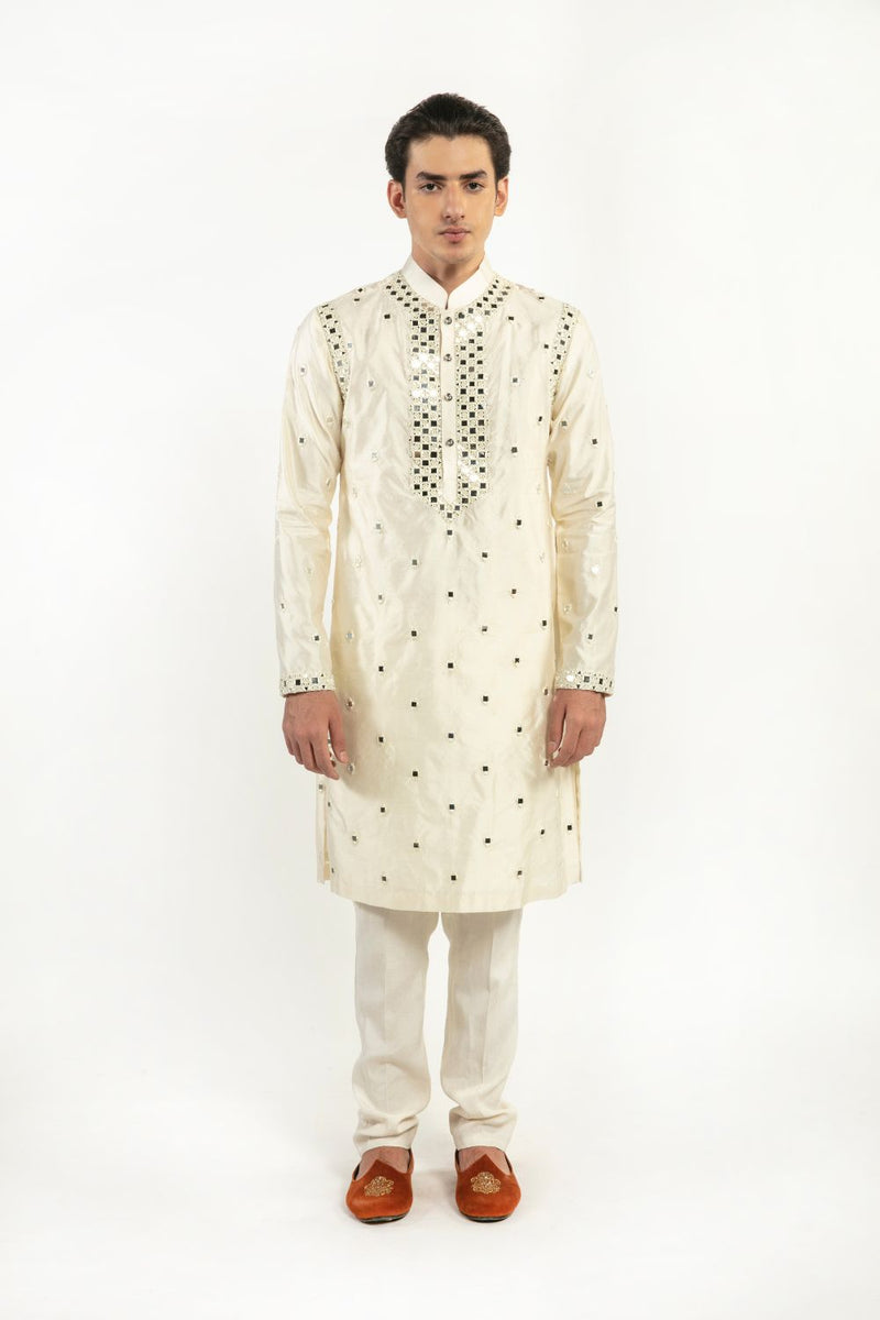Ivory embellished  kurta