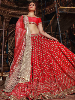 Shereen Sikkha Bharwani In Red Embellished Lehenga Set