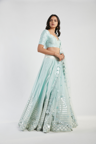 Powder Blue Lehenga Set – abhinavmishra