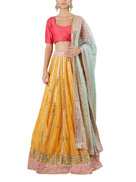 Pink and yellow lehenga set – abhinavmishra