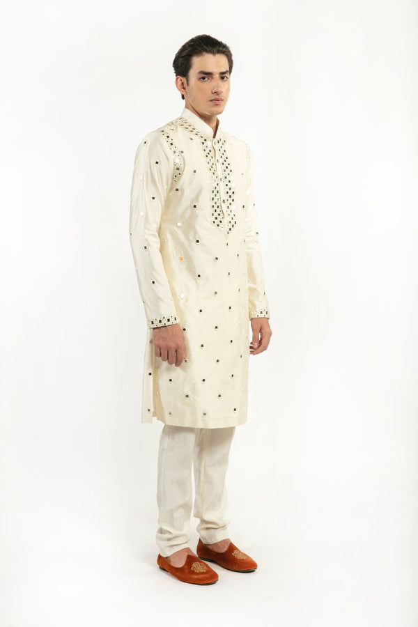 Ivory embellished  kurta