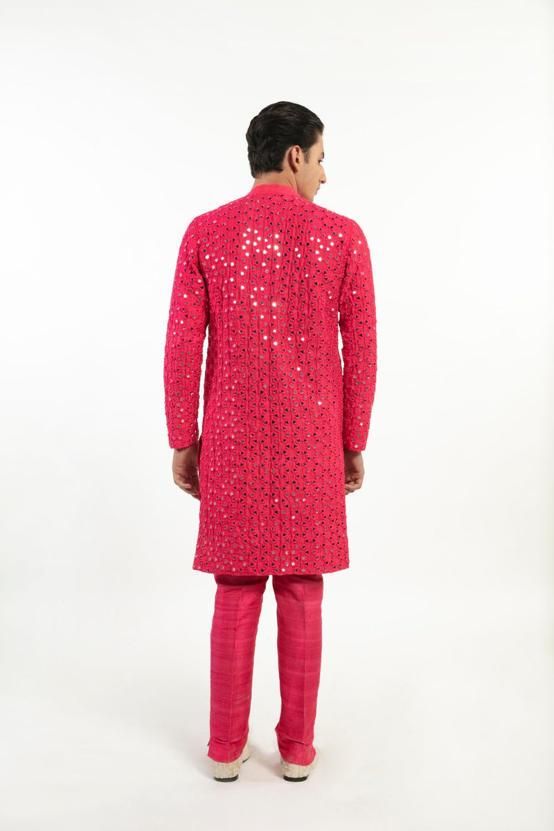 Rani Pink Embellished Kurta