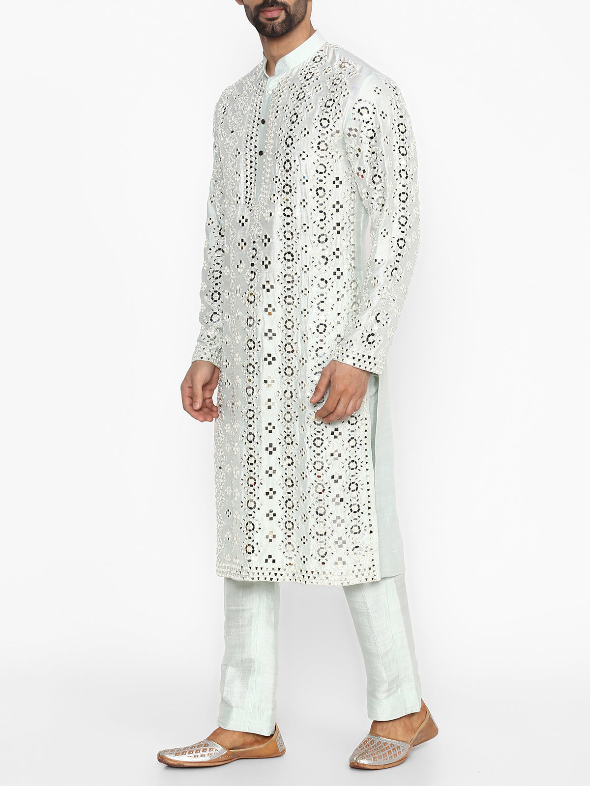 Pastel Blue Embellished Kurta abhinavmishra
