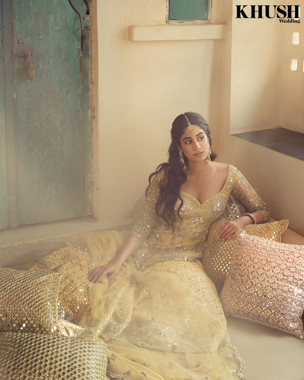 Pastel yellow embellished pepelum set AS SEEN ON Janhvi Kapoor –  abhinavmishra