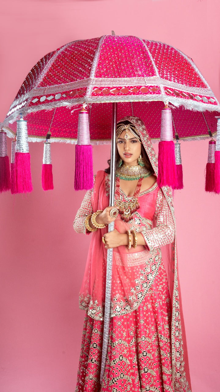 Hot Pink Lehenga Set as seen on Harnaaz Sandhu